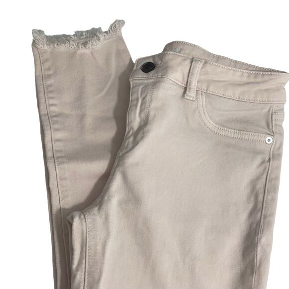 DL1961 Florence Instasculpt Cropped Jeans in Blush Pink Denim Size 26 Raw Hem - Picture 6 of 8